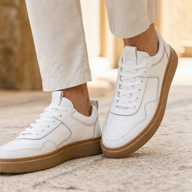 Lehman Leather Sneakers - White - fashion sneakers - Hendlys - Image 6