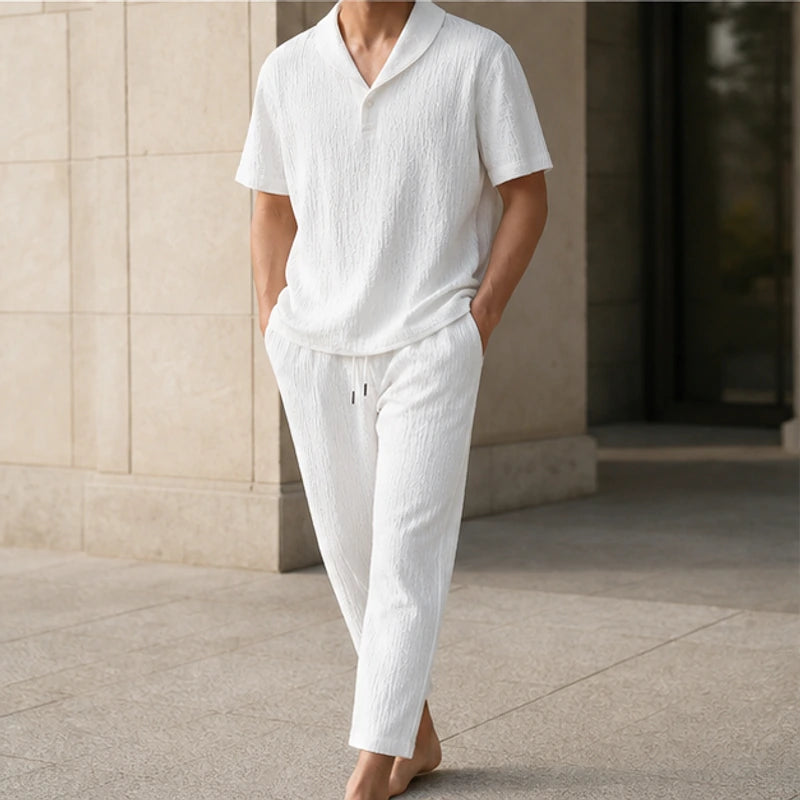Lombardy Linen Set - White - Outfit Set - Hendlys - Image 1