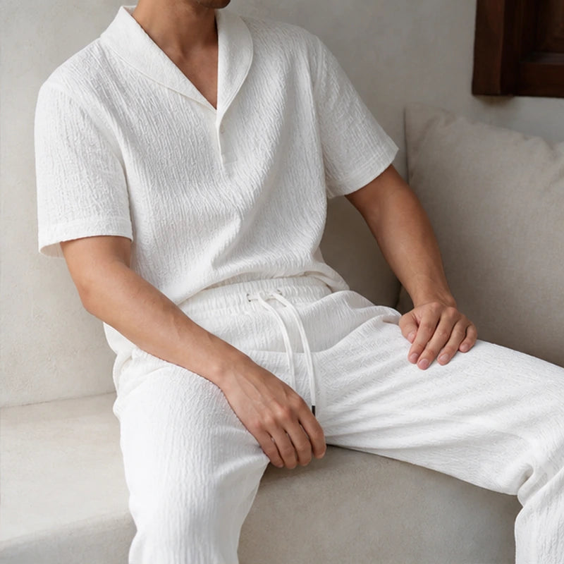 Lombardy Linen Set - White - men's linen set - Hendlys - Image 2