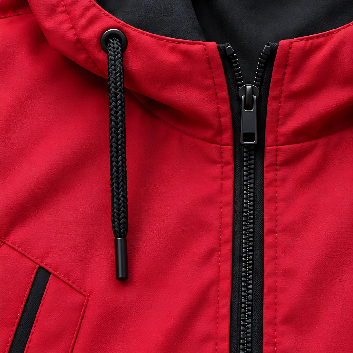 Malvern Men's Lightweight Technical Hooded Windbreaker Jacket - Red - hoodie - Hendlys - Image 3