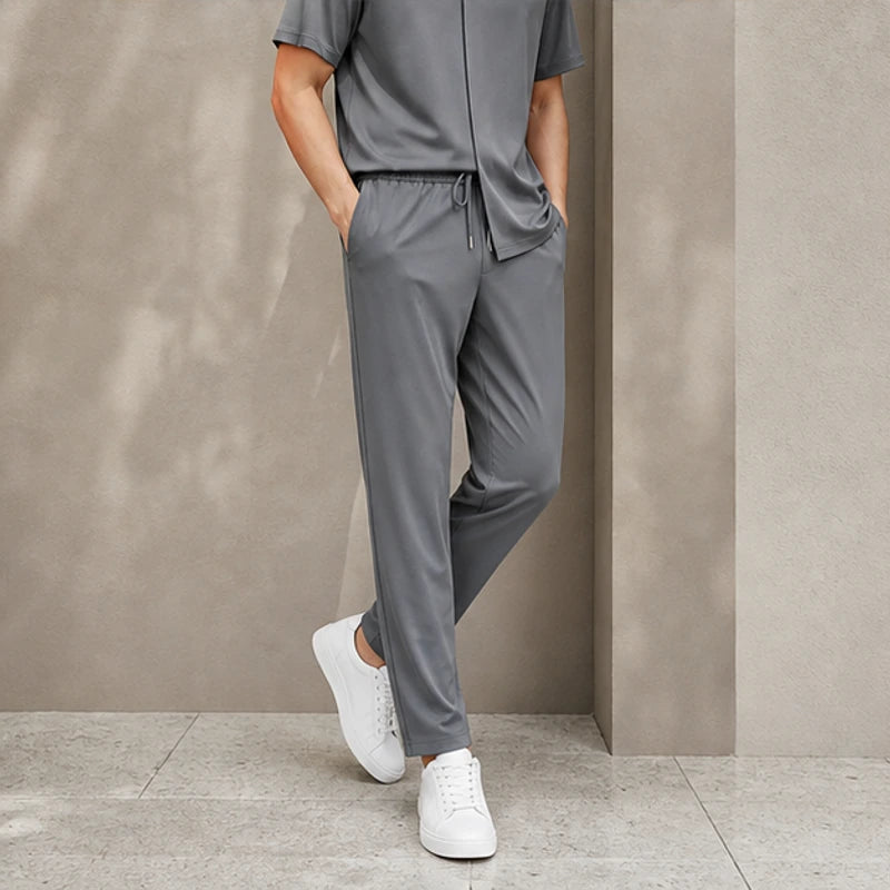 Marbella Mulberry Silk Pant Set - Gray - women's set - Hendlys - Image 2