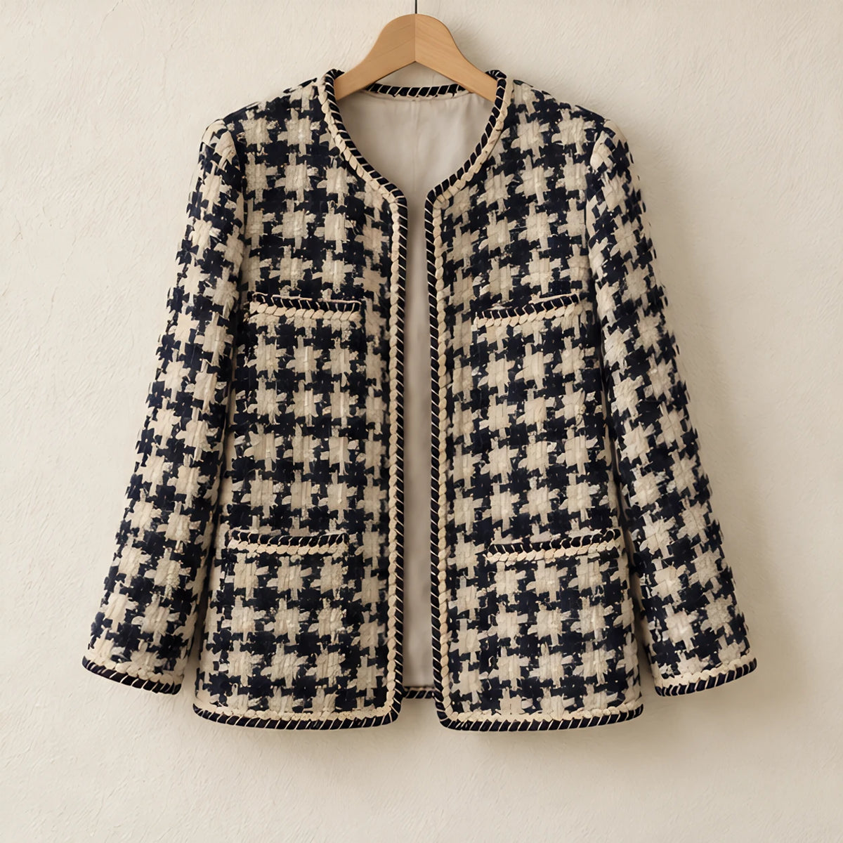Marceline Women's Braided-Trim Houndstooth Jacket - female - Hendlys - Image 8