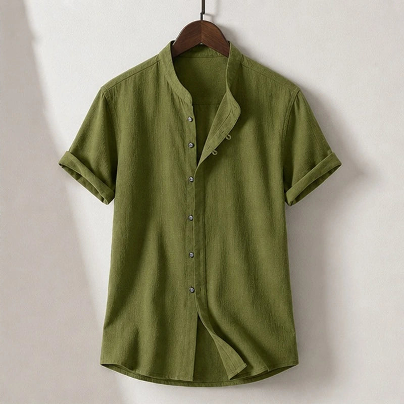 Marlow Lightweight Linen Shirt - Green - linen shirt - Hendlys - Image 2