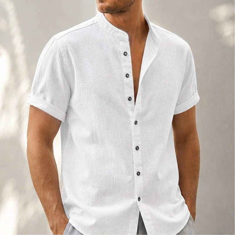 Marlow Lightweight Linen Shirt - White - Shirt - Hendlys - Image 1