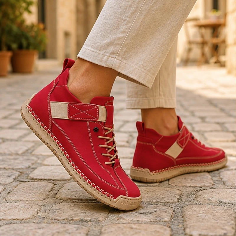 Maurelle Orthopedic Sneakers - Red - Women's Footwear > Walking Sneakers - Hendlys - Image 1