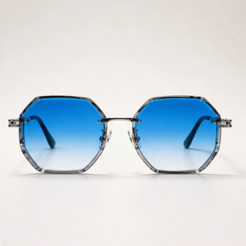 Meridian Polished Frame Shades - Blue - sunglasses - Hendlys - Image 2