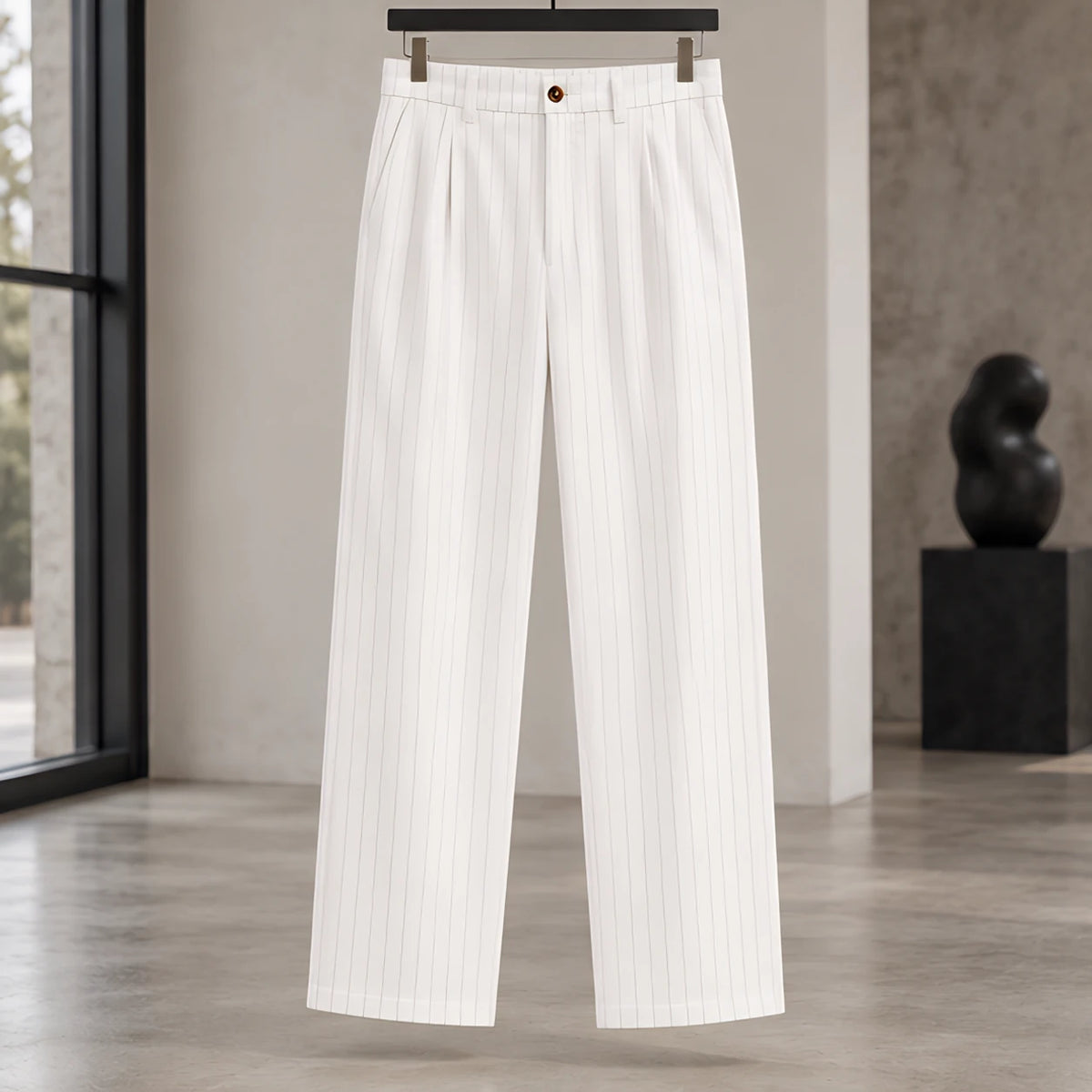 Montague Men's Pinstripe Pants - White - Department: Men - Hendlys - Image 3