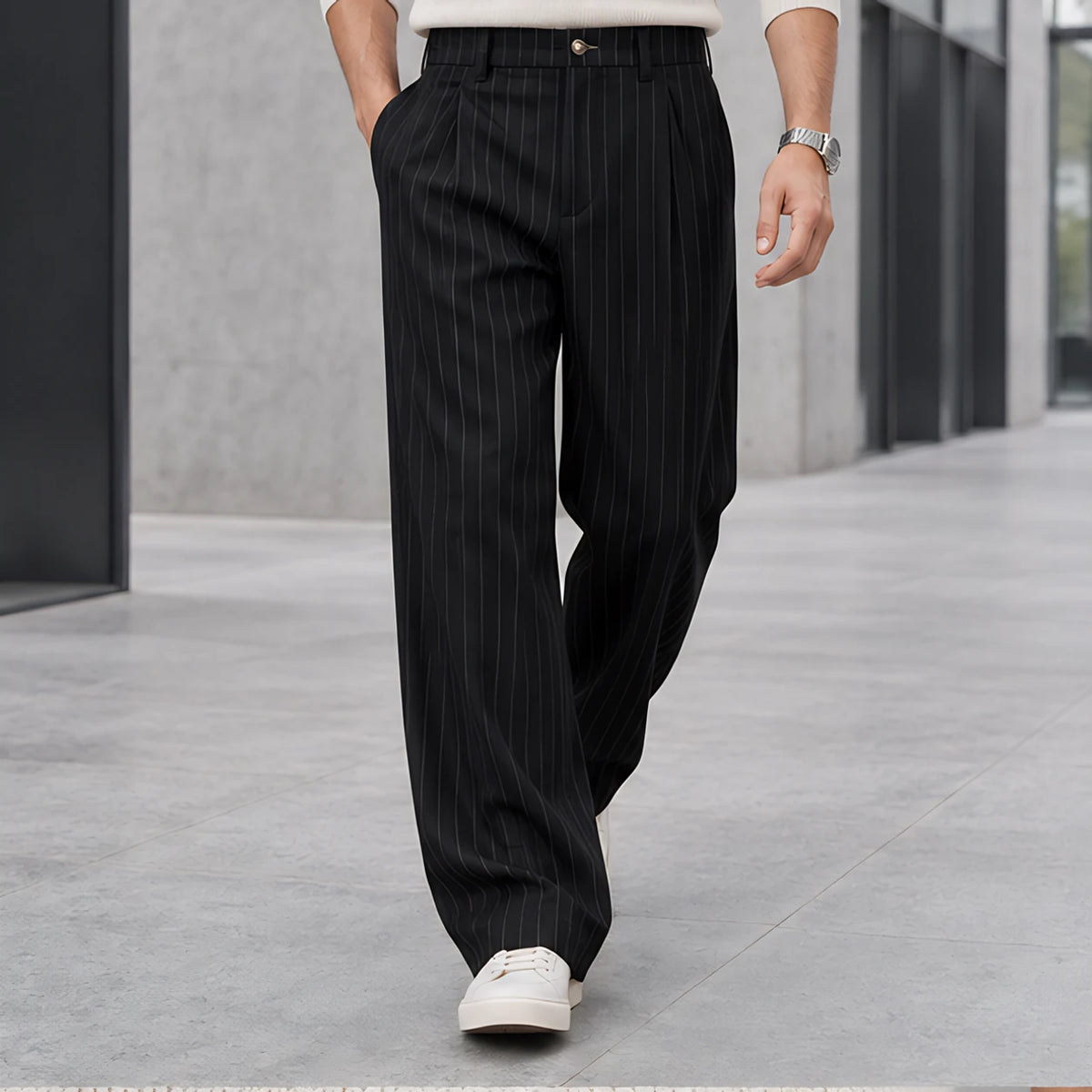 Montague Men's Pinstripe Pants - Black - Catalog Group: Clothing - Hendlys - Image 2