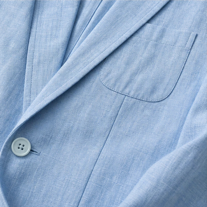 Palma 2-Piece Linen Set - Sky Blue - linen suit - Hendlys - Image 3