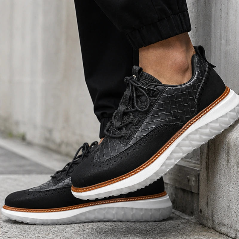 Hampton Leather Sneakers - Black - orthopedic insole - Hendlys - Image 5