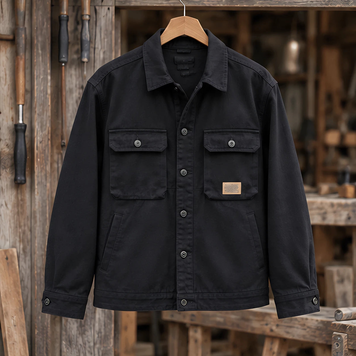 Nevin Men's Utility Field Jacket - Black - jacket - Hendlys - Image 3