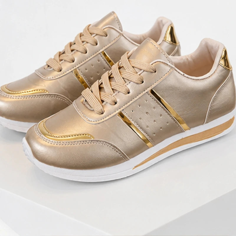 Nova Metallic Orthopedic Comfort Sneaker - Light Gold - comfort sneakers - Hendlys - Image 5