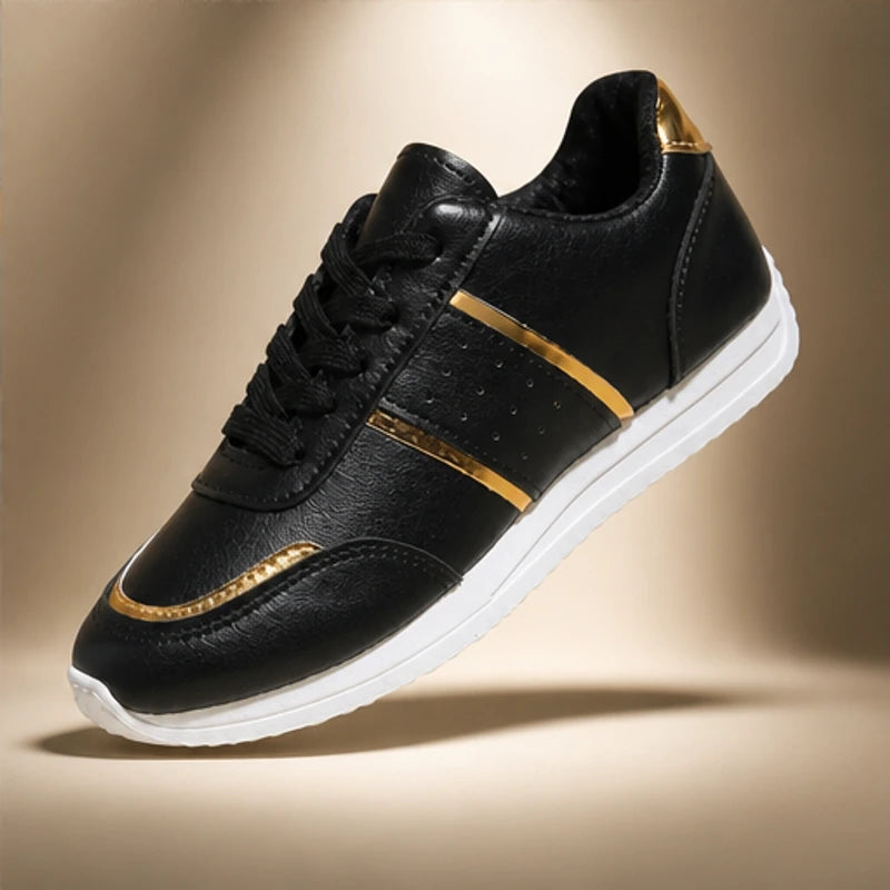 Nova Metallic Orthopedic Comfort Sneaker - Black - vegan leather - Hendlys - Image 4