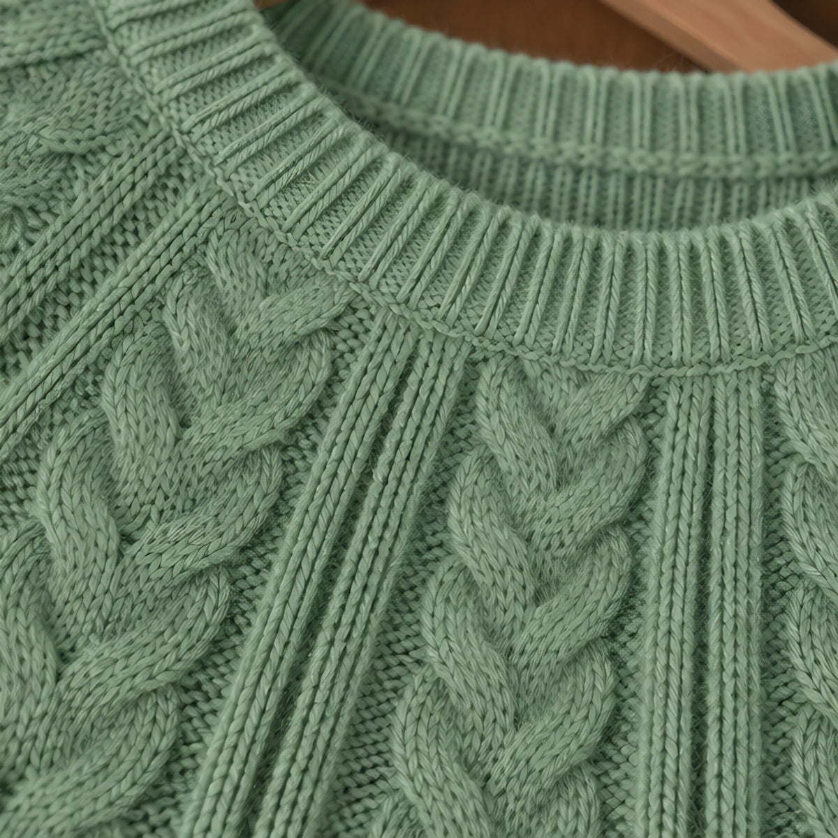 Odelia Women's Cable-Knit Crewneck Sweater - Light Green - Women's Clothing > Sweaters & Cardigans > Cable-Knit Sweaters - Hendlys - Image 4