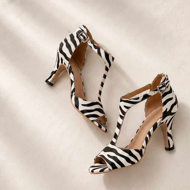 Odette T-Strap Heels - Zebra - t-strap heels - Hendlys - Image 3