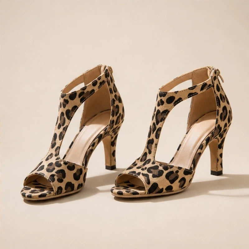Odette T-Strap Heels - Leopard - t-strap heels - Hendlys - Image 3