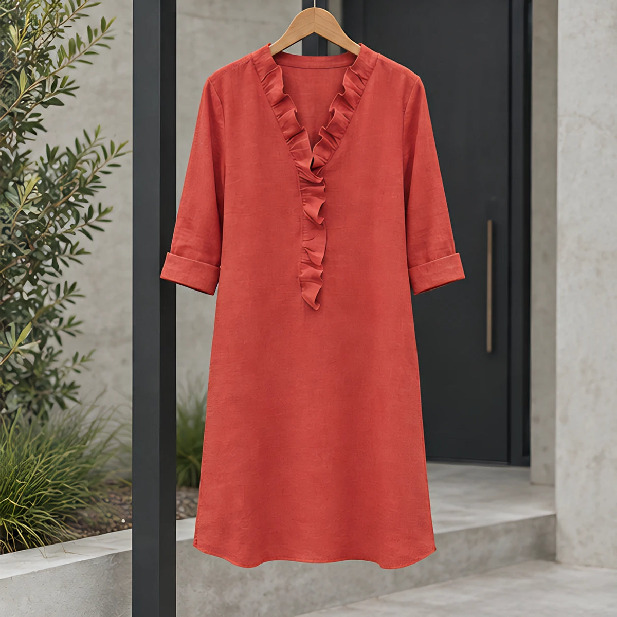 Oriane Women's Knee-Length Shift Dress - Red - bycabot - Hendlys - Image 3