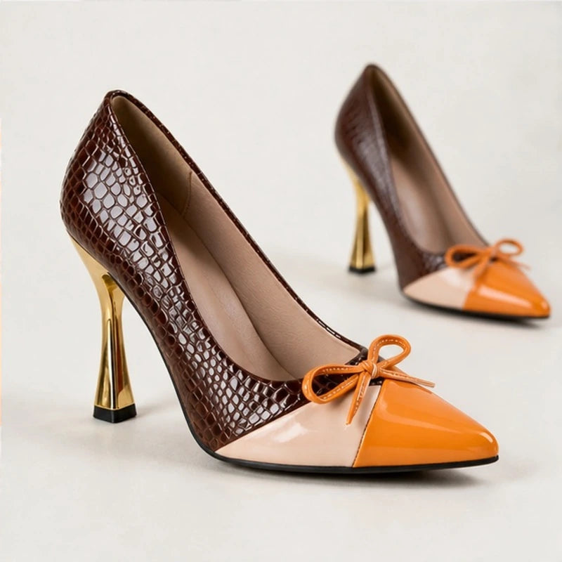 Orlaya Pointed Court Shoes - Cacao - Women's Footwear > Heels > Pointed-Toe Pumps - Hendlys - Image 1