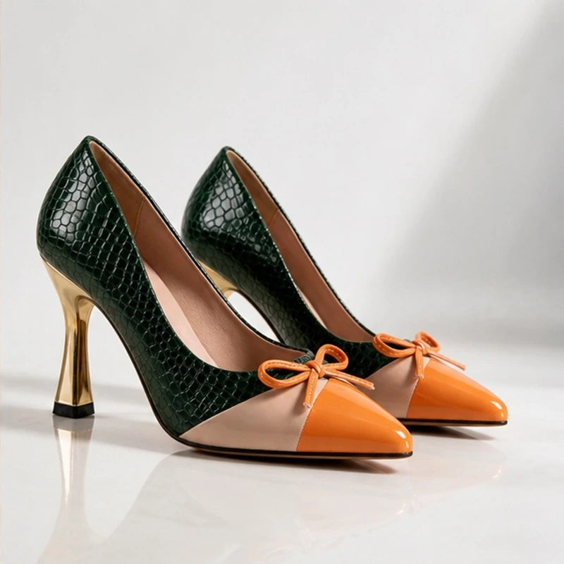 Orlaya Pointed Court Shoes - Cypress - Women's Footwear > Heels > Pointed-Toe Pumps - Hendlys - Image 1