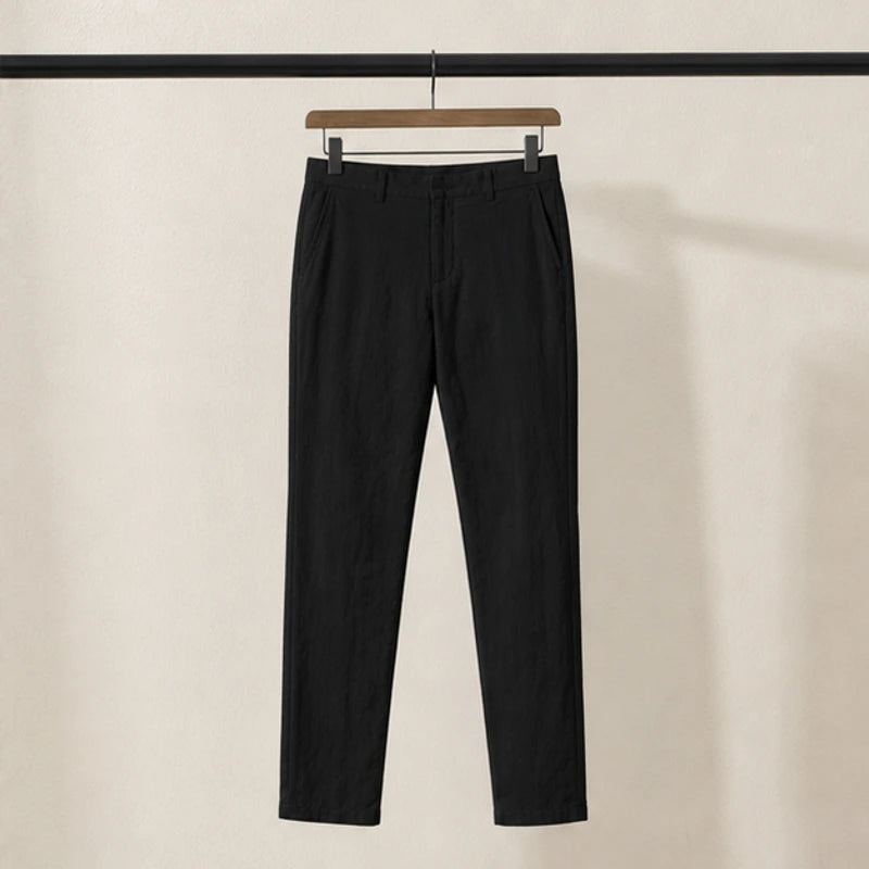 Pablo Lightweight Linen Trousers - Black - linen trousers - Hendlys - Image 3