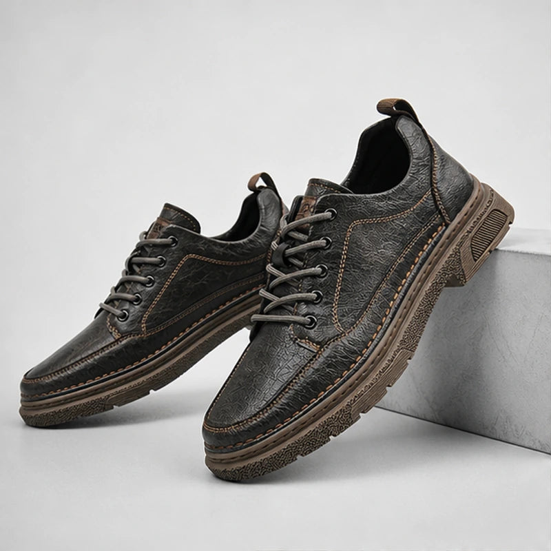 Bergman Leather Sneakers - Dark Brown - Sneakers - Hendlys - Image 1