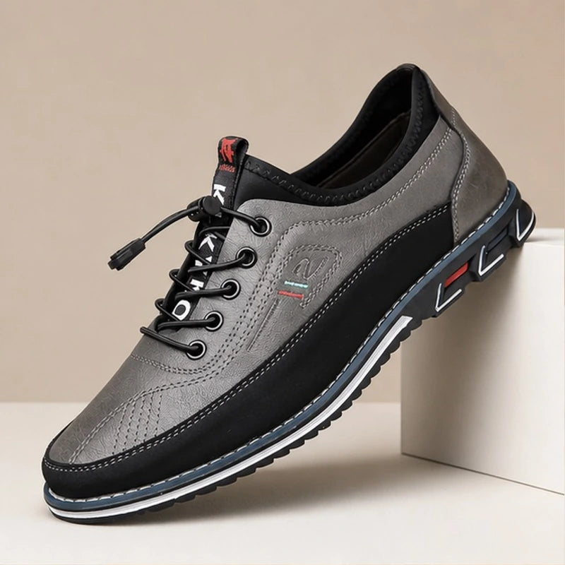 Portman Leather Sneakers - Gray - Sneakers - Hendlys - Image 1