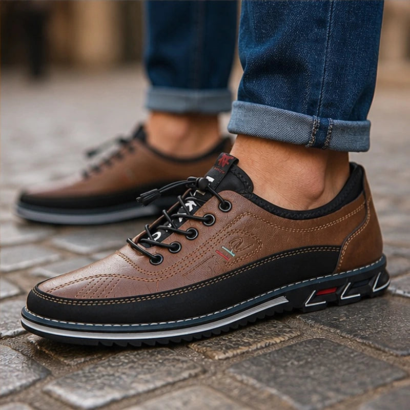 Portman Leather Sneakers - Dark Brown - orthopedic sole - Hendlys - Image 4