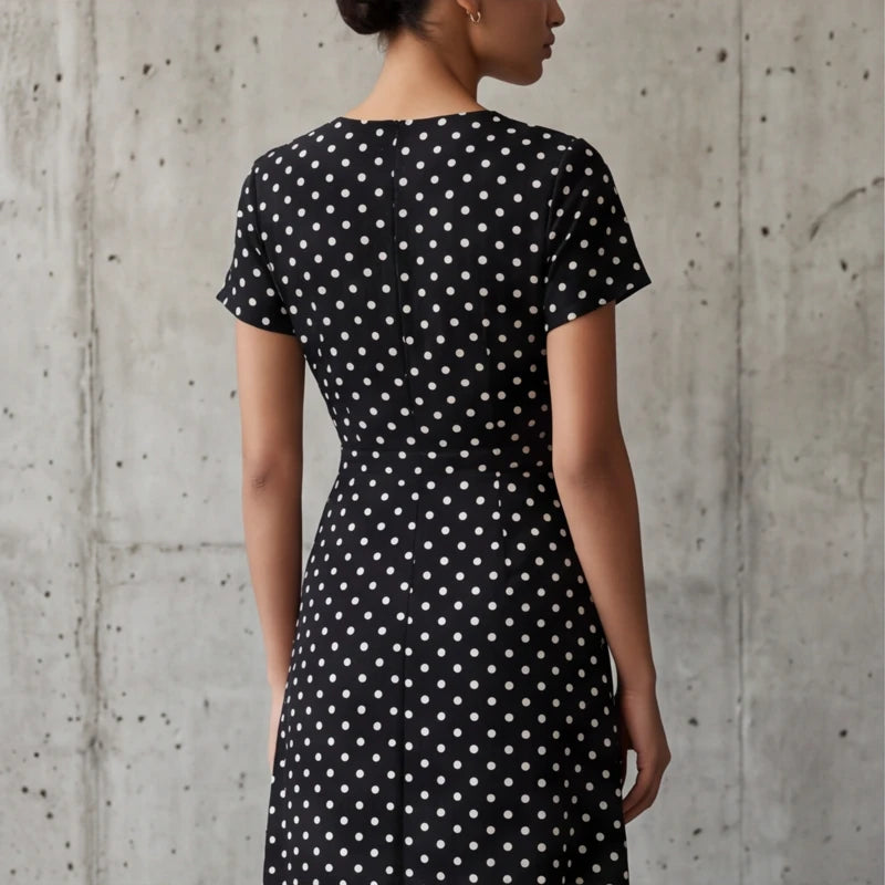 Santorini Maxi Polka Dot Dress - Black - polka dot dress - Hendlys - Image 4