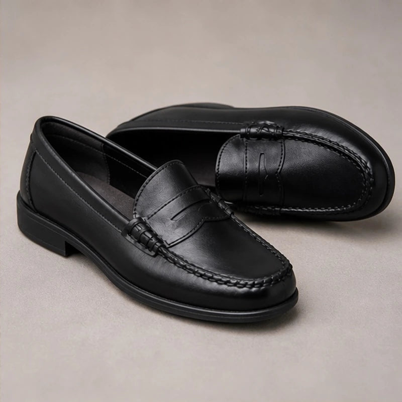 Roselle Orthopedic Leather Loafers - Black - Women's Shoes - Hendlys - Image 2
