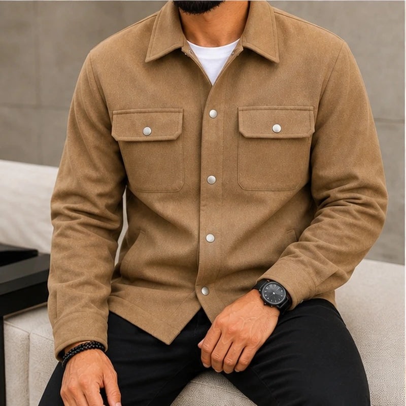 Rothwell Relaxed Shirt Jacket - Warm Khaki - Catalog Group: Clothing - Hendlys - Image 2