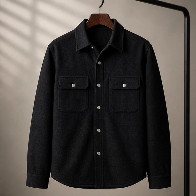 Rothwell Relaxed Shirt Jacket - Classic Black - Department: Men - Hendlys - Image 3
