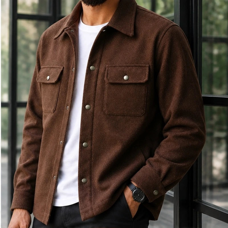 Rothwell Relaxed Shirt Jacket - Rich Coffee - Men's Clothing > Outerwear > Shirt Jackets - Hendlys - Image 1