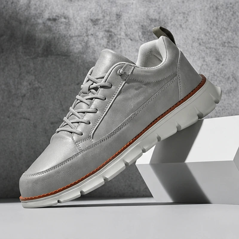 Rowan Court Leather Sneaker - Gray - Sneakers - Hendlys - Image 1