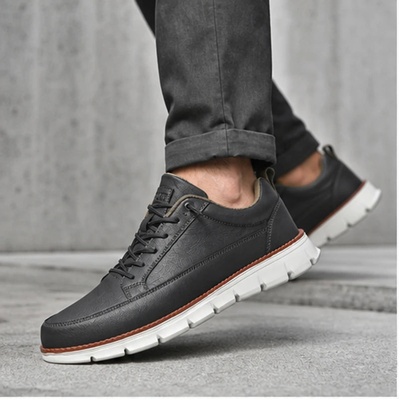 Rowan Court Leather Sneaker - Charcoal - men's sneakers - Hendlys - Image 2