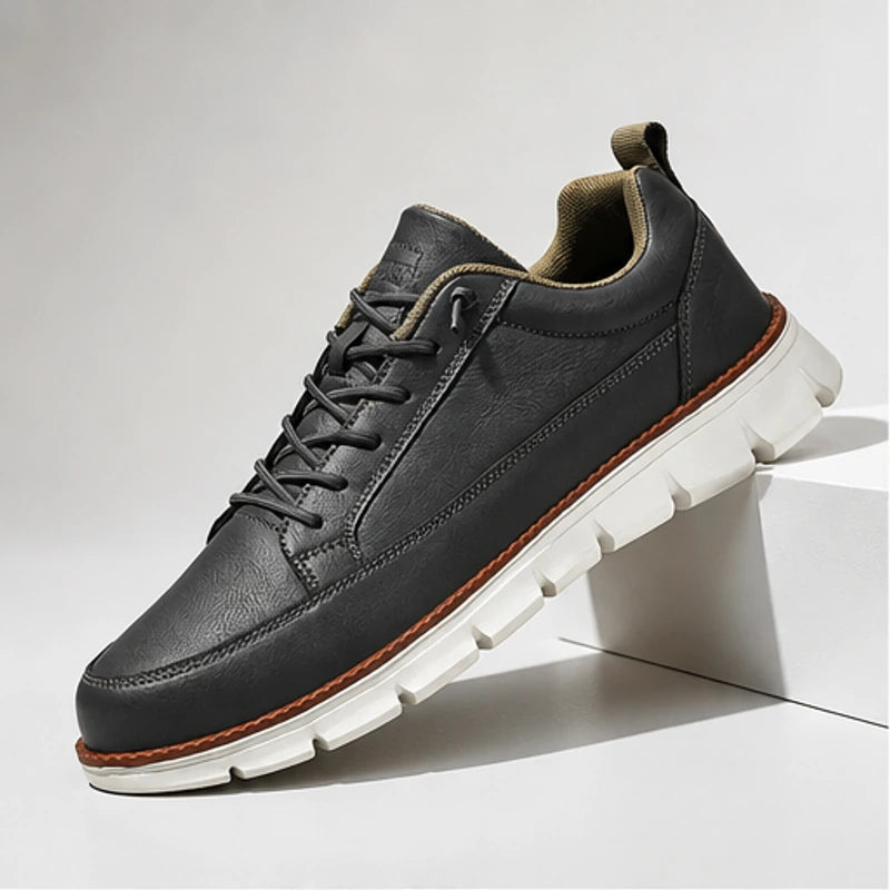 Rowan Court Leather Sneaker - Charcoal - Sneakers - Hendlys - Image 1