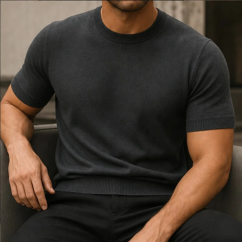 Rowan Merino Cashmere T-Shirt - Gray - merino wool - Hendlys - Image 3