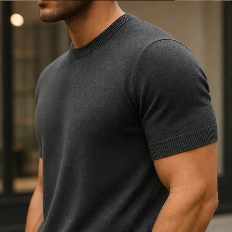 Rowan Merino Cashmere T-Shirt - Gray - men's t-shirt - Hendlys - Image 2