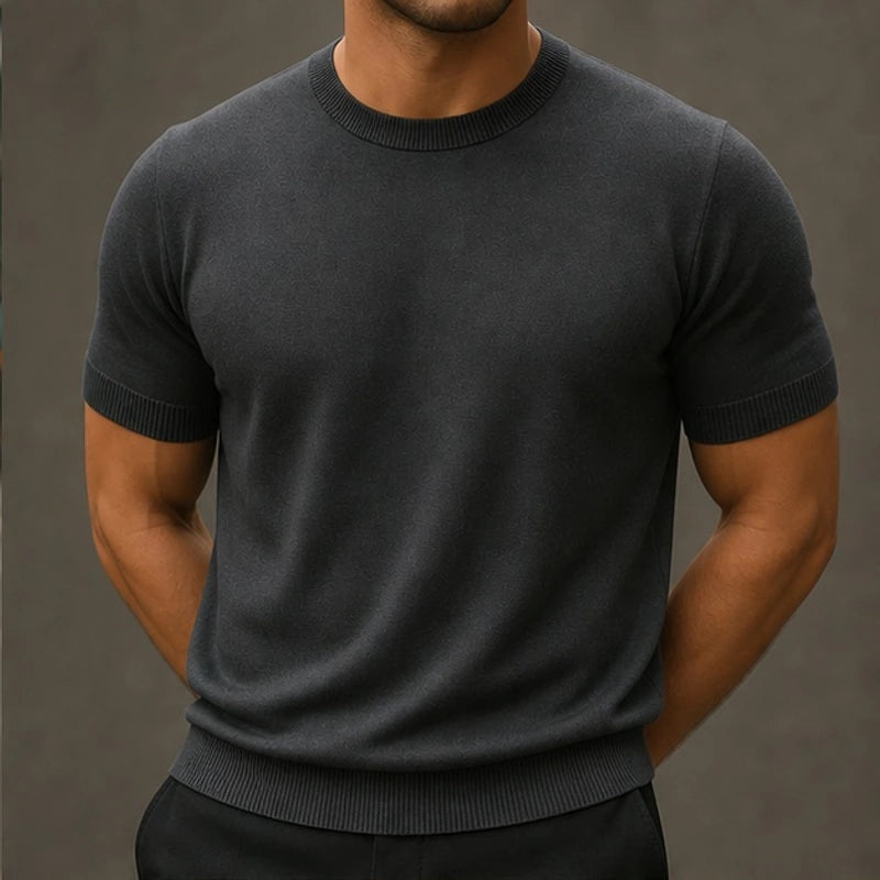 Rowan Merino Cashmere T-Shirt - Gray - T-Shirts - Hendlys - Image 1