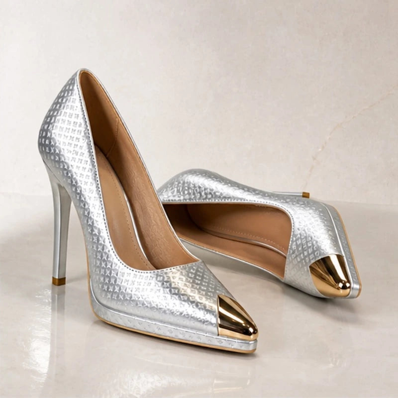 Siena Slim Stiletto Pointed-Toe Pumps - Sterling - Footwear > Pumps > Platform Stiletto Pumps - Hendlys - Image 1