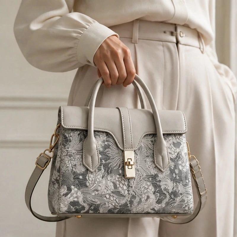 Sorelia Botanical Handbag - Cendre - handbag - Hendlys - Image 2