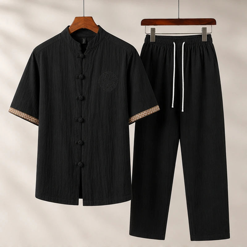 Sorrento Relaxed Linen Set - Black - women's linen set - Hendlys - Image 2
