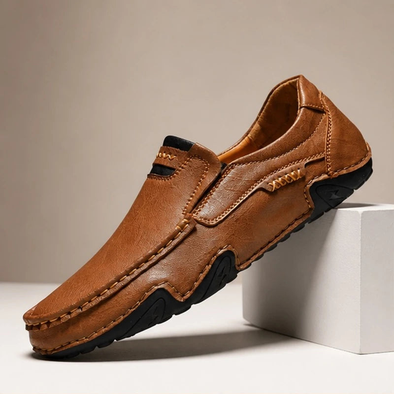 Stratton Leather Loafers - Tobacco - slip-on shoes - Hendlys - Image 4