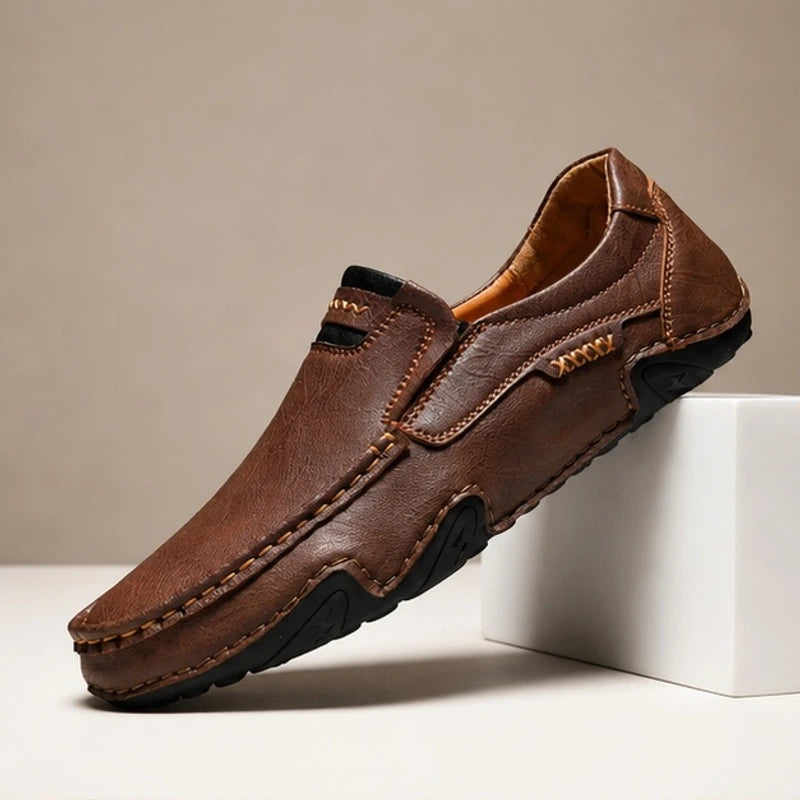 Stratton Leather Loafers - Brown - slip-on shoes - Hendlys - Image 4