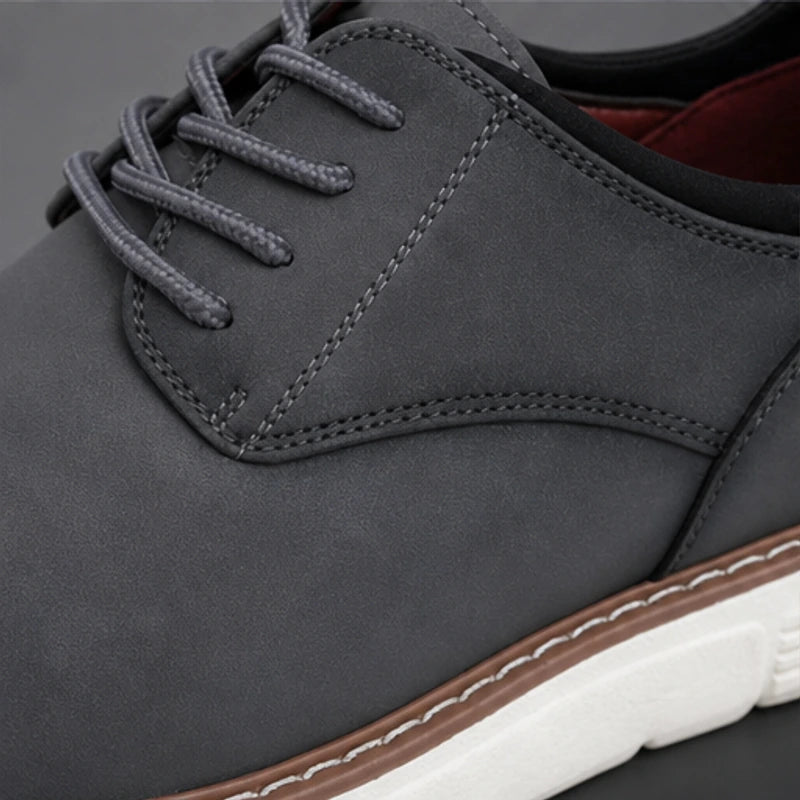 Brookfield Soft-Sole Derby Shoe - Slate Gray - cushioned insole - Hendlys - Image 6