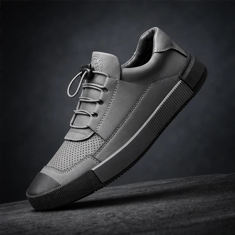 Calder Leather Court Sneaker - Gray - men's sneakers - Hendlys - Image 2