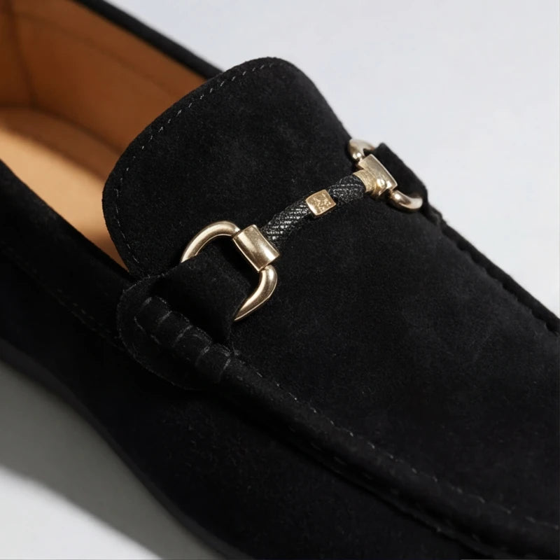 Bianchi Russo Suede Loafers - Black - slip-on shoes - Hendlys - Image 4