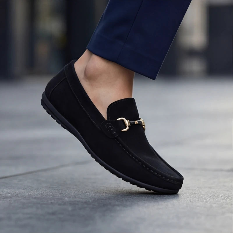 Bianchi Russo Suede Loafers - Black - cushioned insole - Hendlys - Image 6