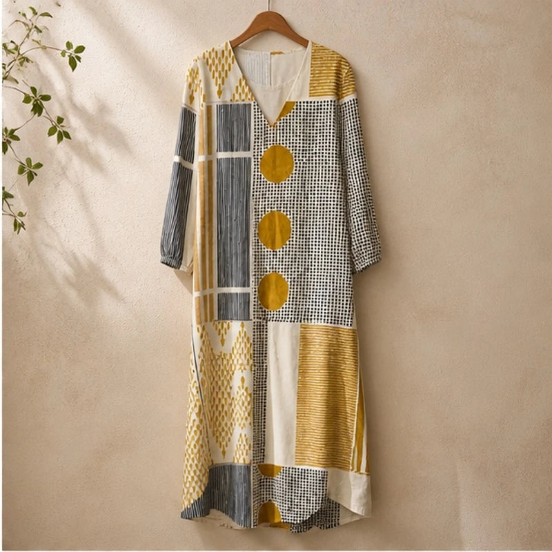 Tamsin Relaxed Patchwork Maxi Dress - Multicolor - Department: Women - Hendlys - Image 3