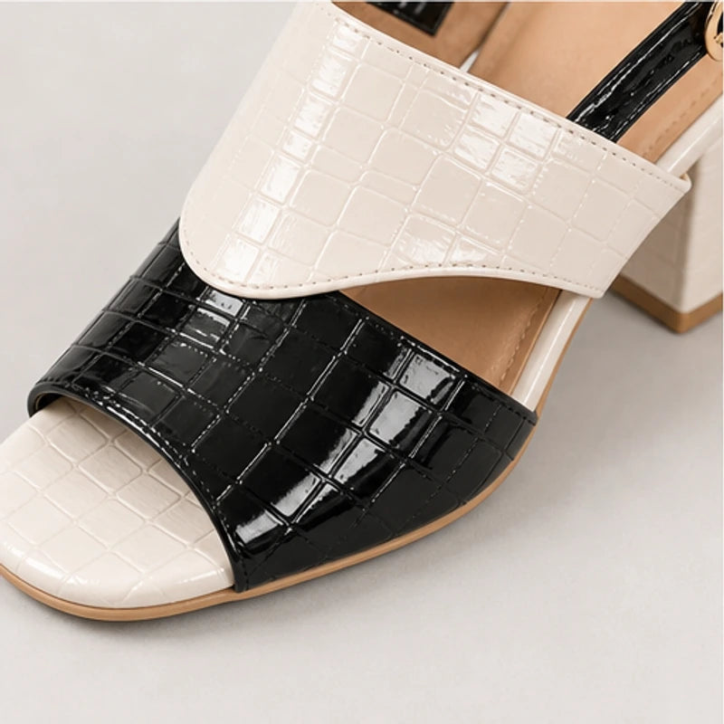 Tessa Colorblock Slingback Sandal - Black - slingback sandals - Hendlys - Image 3