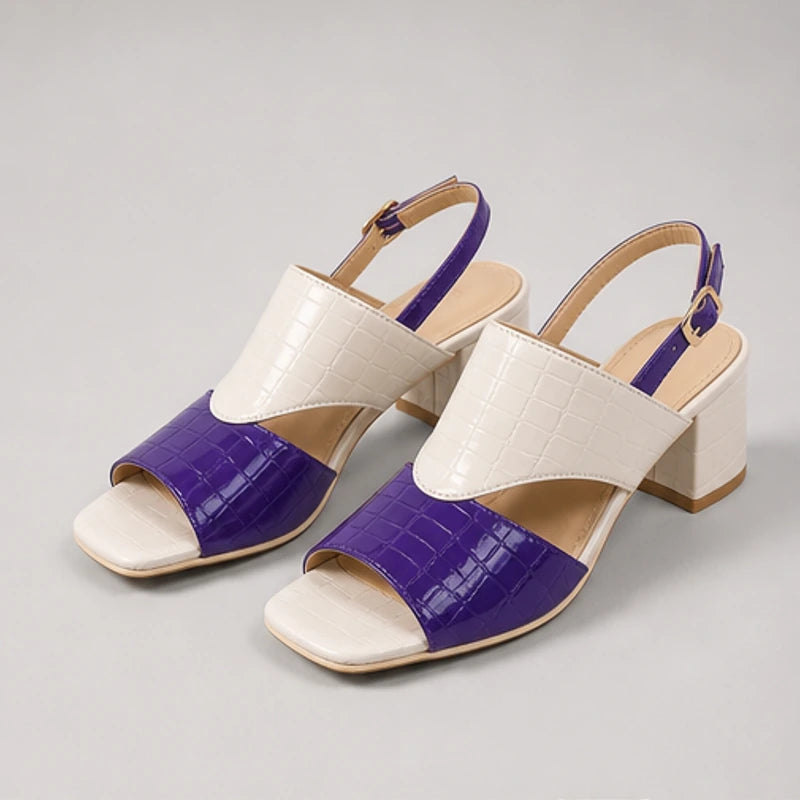 Tessa Colorblock Slingback Sandal - Purple - Sandals - Hendlys - Image 1